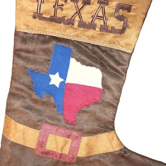NWT Christmas Holiday Home Decor Stocking Texas Cowboy Boot Unique Gift Western - Picture 4 of 4
